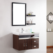 Dark brown 96 inch Wall hung basin vanity unit for bathroom